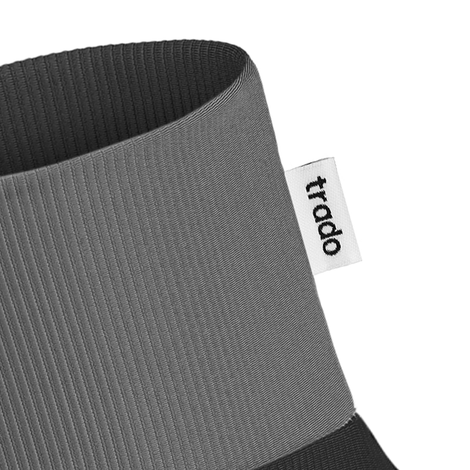 trado label on the trado trail gaiter charcoal black