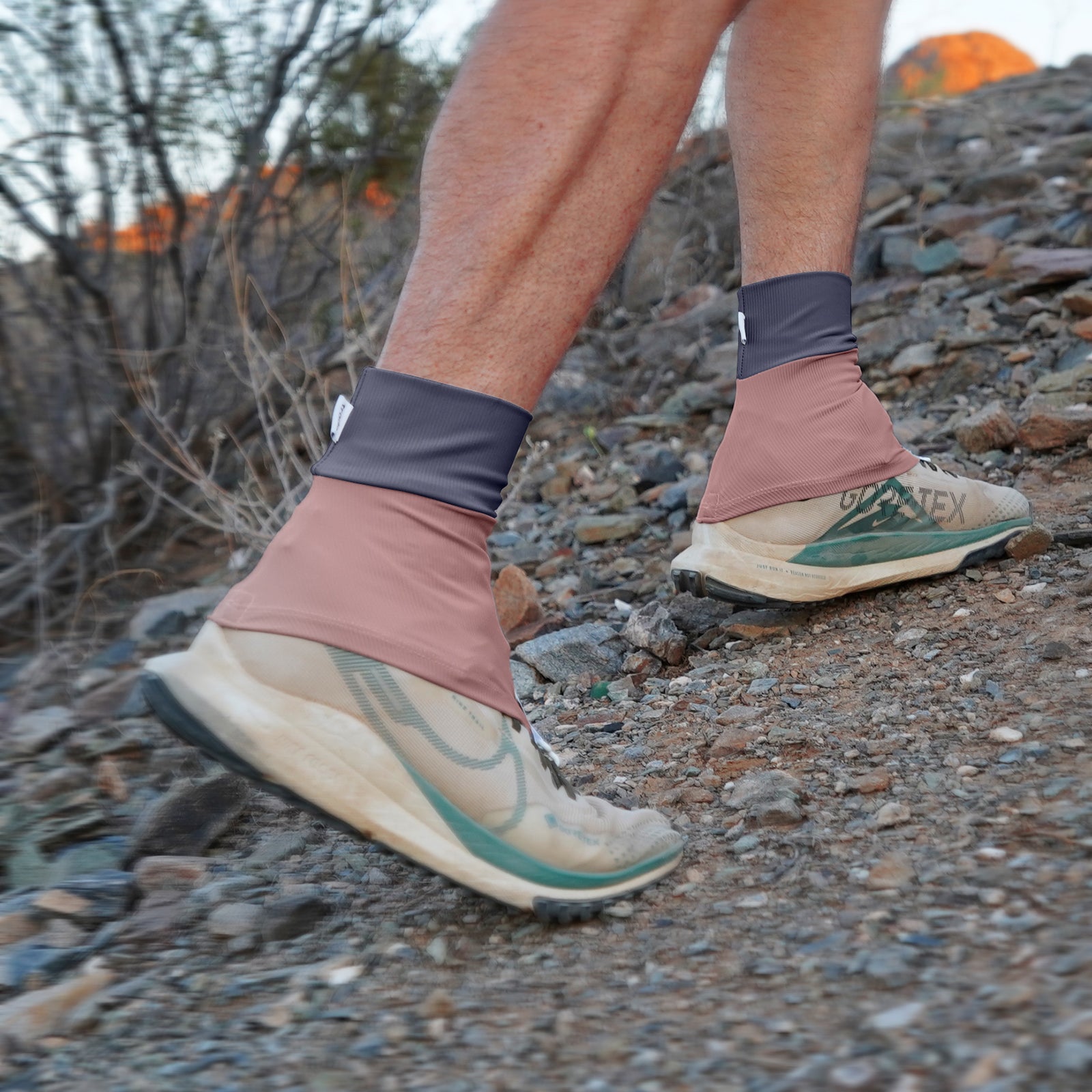 deep indigo dark red trado trail gaiters